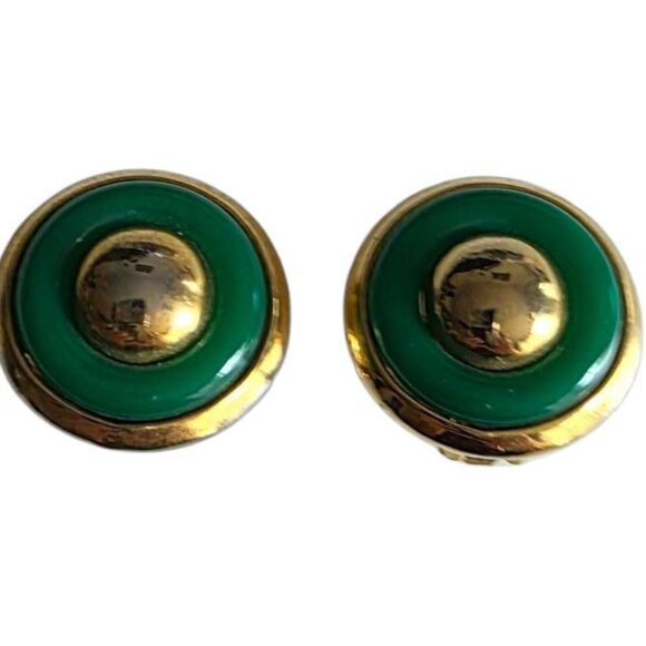 Vintage Kenneth Lane Button Clip-On Earrings - Picture 5 of 7